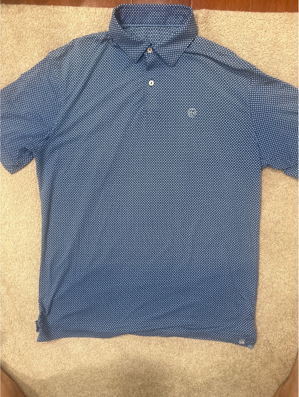 (4)Croft & Barrow Men's Blue Patterned Polo Shirt